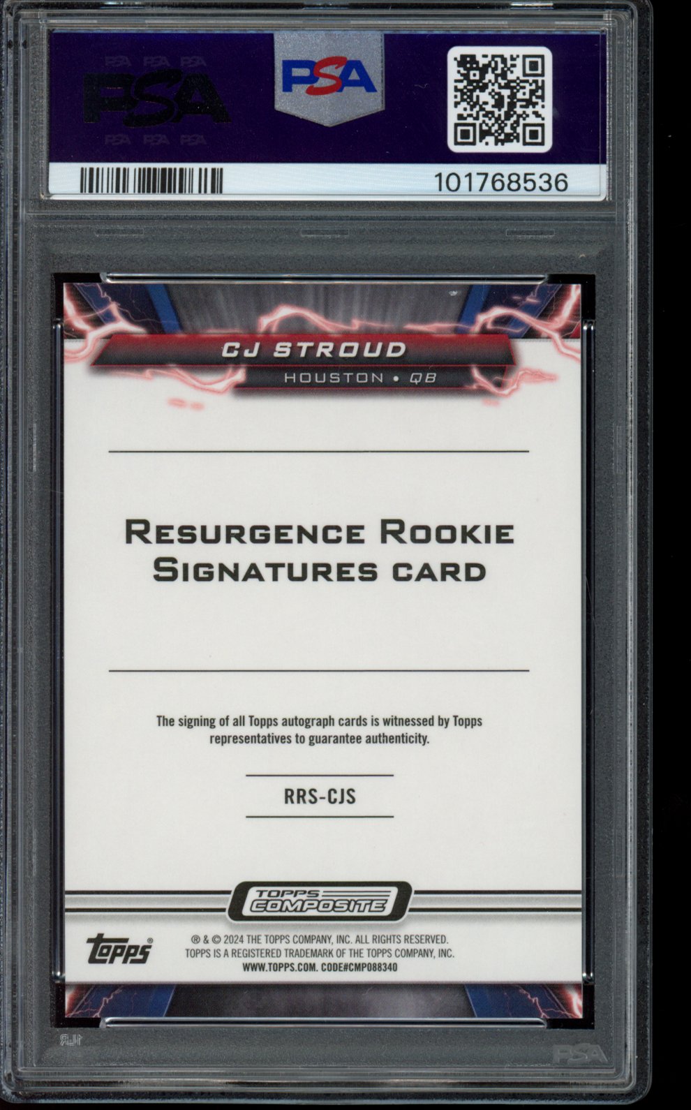 CJ Stroud Composite Purple surge auto /99 PSA 10